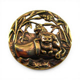 Cats & Cattails Brass Pin