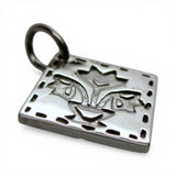 Sterling Silver Basket of Tulips Quilt Pattern Charm for Bracelet Small Pendant