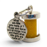 Sterling Silver What are Little Girls Made Of Charm for Bracelet Sugar & Spice