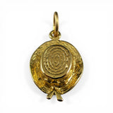 Sterling Silver Gold Vermeil Garden Hat Charm for Bracelet Gardening Gift Summer
