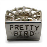 Sterling Silver Parrot in a Cage Charm for Bracelet Birdcage Pretty Bird Gift