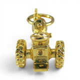 Sterling Silver Gold Vermeil Farm Tractor Charm for Bracelet Farmer Wife Gift