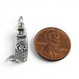 Sterling Silver Rotary Dial Telephone Charm for Bracelet Vintage Phone