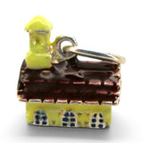 Sterling Silver Enamel Church Charm for Bracelet No Place So Dear Vintage BCS