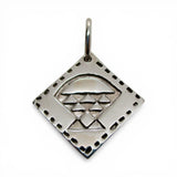 Sterling Silver Cherry Basket Quilt Block Pattern Charm for Bracelet Vintage New
