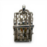 Sterling Silver Parrot in a Cage Charm for Bracelet Birdcage Pretty Bird Gift