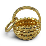 Brown County Basket Mini Granny Gold Vermeil over Sterling Silver Vintage BCB