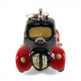 Sterling Silver & Red Black Enamel Old American Car Charm for Bracelet Vintage