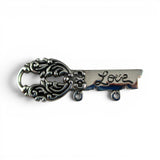Sterling Silver Love Key Charm Holder Hanger Pin BCS Vintage New Condition