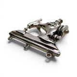 Sterling Silver Sewing Machine Pin Brooch Charm Holder Seamstress Gift New Old