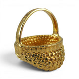 Big Gold Vermeil Appalachian Egg Basket Pendant for Necklace BCB Vintage