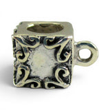 Sterling Silver Box Charm Adapter Bead Hanger for Traditional Charms Converter