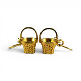 Gold Vermeil Measuring Basket Earrings Sterling Silver Dangle Drop Zechariah 5 6