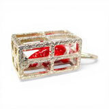 Sterling Silver Red Enamel Lobster Trap Cage Charm for Bracelet Sea Gift Vintage