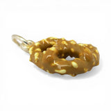Sterling Silver Enamel Soft Pretzel Charm for Bracelet Food Jewelry German 925