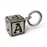 Sterling Silver ABC Block Charm for Bracelet Toddler Mom Gift Teacher Vintage