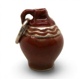 Sterling Silver Enamel Redware Jug Pottery Charm for Bracelet Vintage Mini