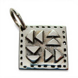 Sterling Silver Dutchman's Puzzle Quilt Block Pattern Charm for Bracelet Vintage
