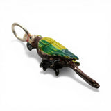Sterling Silver Enamel Parrot Charm for Bracelet Tropical Bird Jewelry Vintage
