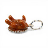 Sterling Silver Enamel Cooked Turkey Charm for Bracelet Thanksgiving Feast Gift