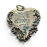 Sterling Silver Thank you for Loving Me Heart Pendant for Necklace Vintage New