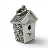 Sterling Silver Birdhouse Pendant for Necklace Large Charm Bluebird Bird Gift