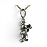 Sterling Silver Flower Girl Charm for Bracelet Wedding Gift Vintage New