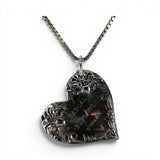 Sterling Silver Morning Glory Vine Heart Pendant for Necklace Floral Jewelry