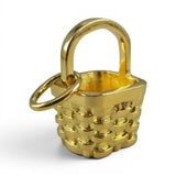Berry Basket Charm for Bracelet Small Pendant Sterling Silver or Gold Vermeil