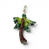 Sterling Silver Enamel Palm Tree Charm for Bracelet Tropical Vacation Gift New