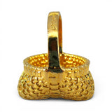 Big Gold Vermeil Appalachian Egg Basket Pendant for Necklace BCB Vintage