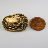 Reclining Lady in Garden Brass Pin