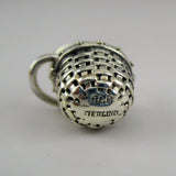 Sterling Silver Mini Apple Basket Charm for Bracelet Brown County BCB Vintage