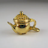 Footed Teapot Charm in Gold Vermeil by Brown County Silver