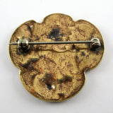 Orchid-shaped Brass Pin Woman with Flowers