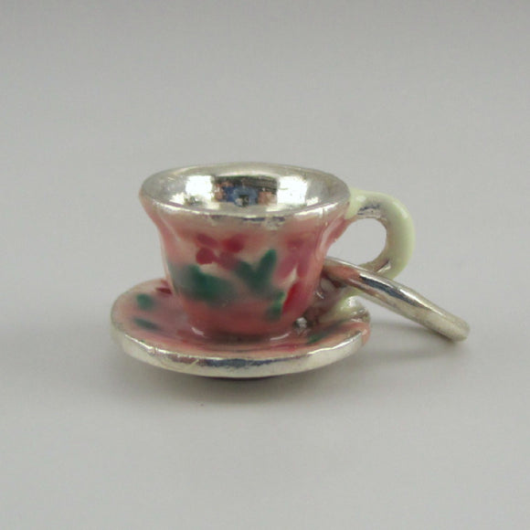 Pink Cup & Saucer Charm