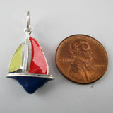 Sterling Silver and Enamel Sailboat Charm