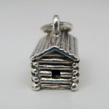 Silver Log Cabin Charm