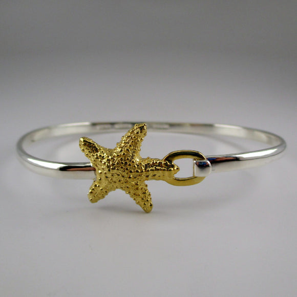 Starfish Bangle - Silver & Vermeil