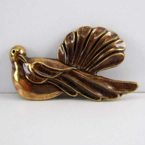 Art Nouveau Dove Brass Pin