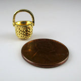 Mini Apple Basket Charm - Gold Vermeil