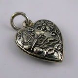Sterling Silver Butterfly Puffy Heart Charm Brown County Silver Vintage