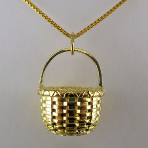 Round Country Basket Pendant - Vermeil