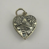 Sterling Silver Butterfly Puffy Heart Charm Brown County Silver Vintage