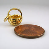 Mini Granny Basket Charm - Gold Vermeil