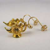 Aladdin Teapot Earrings -Vermeil