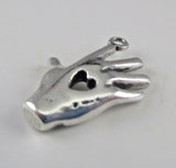 Sterling Silver Heart in Hand Charm