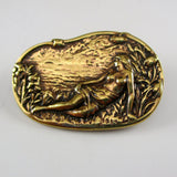 Reclining Lady in Garden Brass Pin