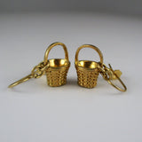 Vermeil Measuring Basket Earrings