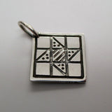 Sterling Silver Friendship Star Quilt Block Pattern Charm for Bracelet New Old